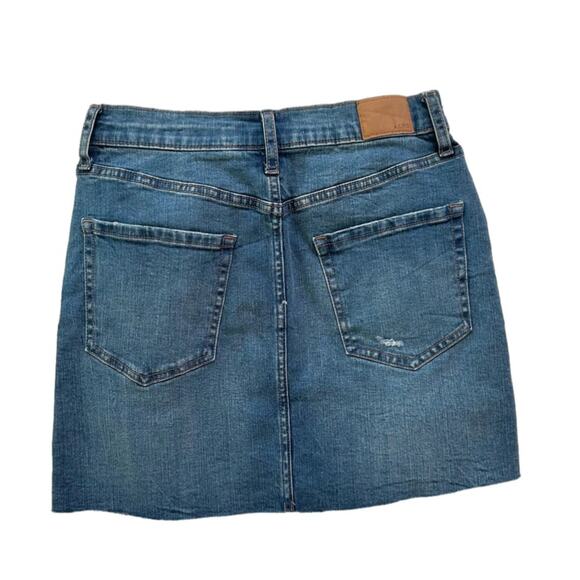 Aeropostale Jean Skirt AERO High Rise Distressed Denim Raw Hem Mini Size 2 NEW - Picture 5 of 11